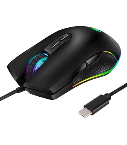 Amazon | FIRSTMEMORY USB C 人間工学に基づいた有線RGBゲーミング